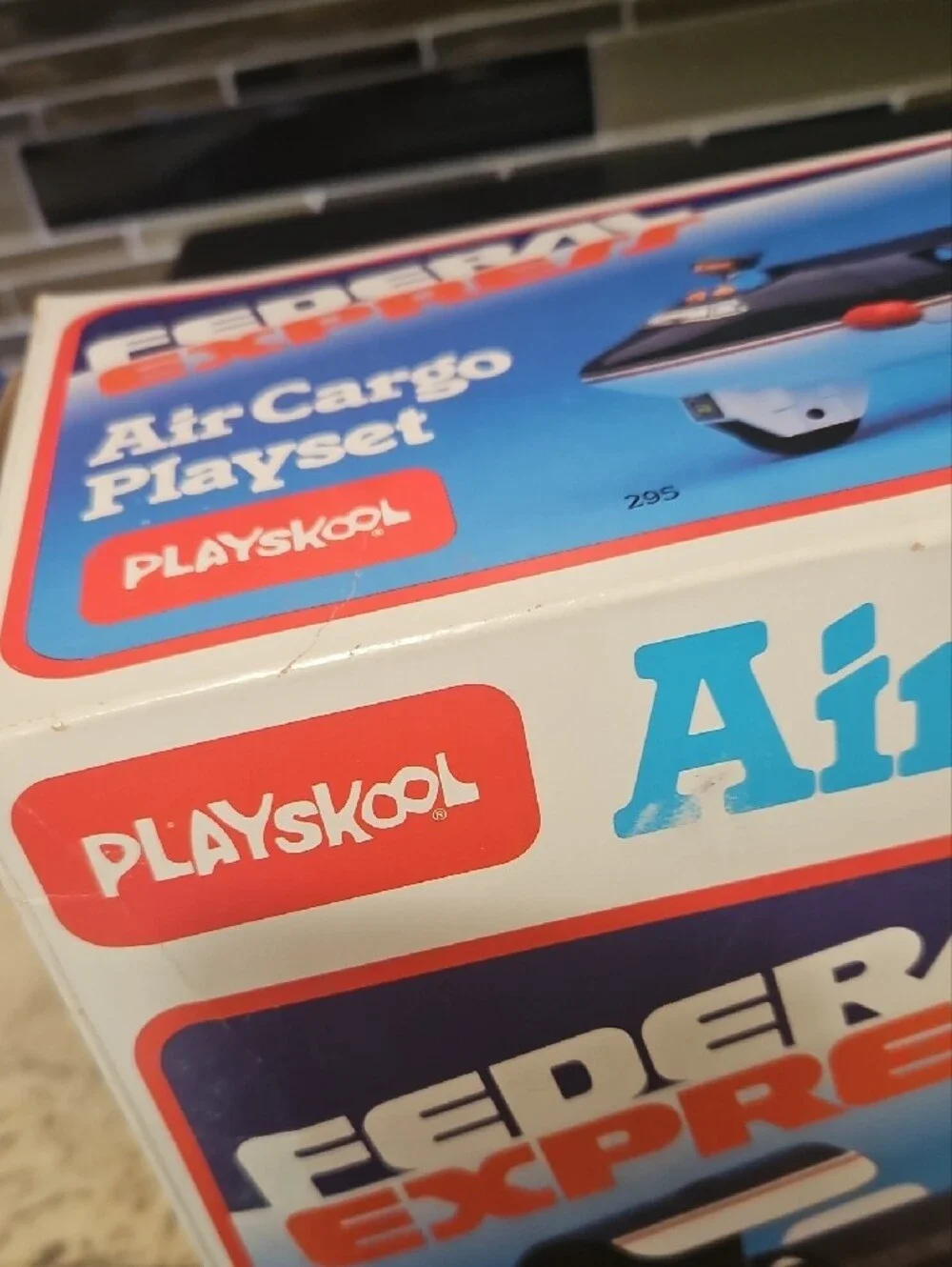 Vintage 1984 Playskool Federal Express Air Cargo Playset - Red, Blue & White